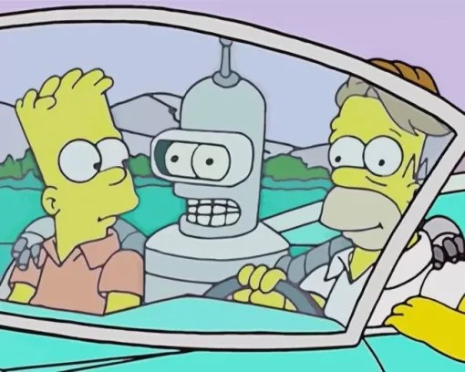 Bender And Homer Diamond Painting