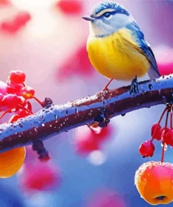 Bird Apple Tree Diamond Painting