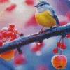 Bird Apple Tree Diamond Painting