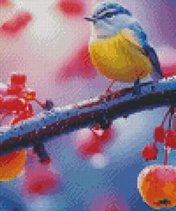 Bird Apple Tree Diamond Painting