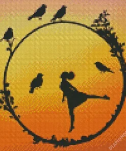 Birds Silhouette Diamond Painting
