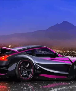 Black And Purple Car Diamond Painting