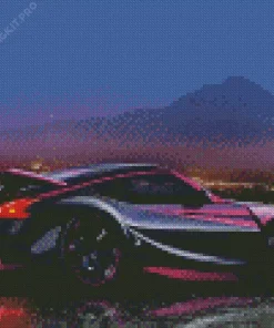 Black And Purple Car Diamond Painting