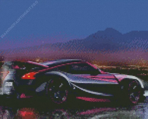 Black And Purple Car Diamond Painting