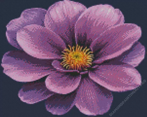 Black And Purple Flower Diamond Painting