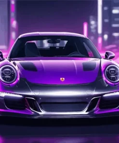 Black And Purple Porsche Diamond Painting