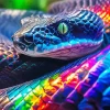 Black And Rainbow Snake Diamond Painting