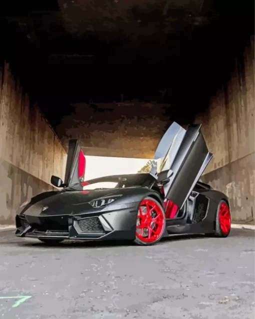 Black And Red Car Diamond Painting