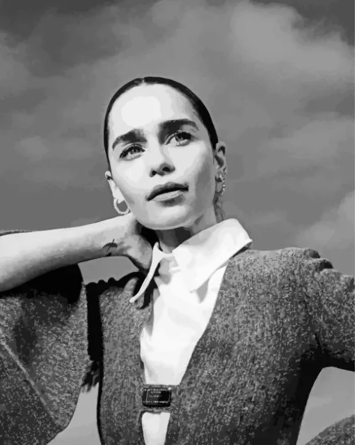 Black And White Emilia Clarke Diamond Painting