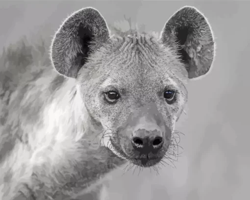 Black And White Hyena Diamond Painting
