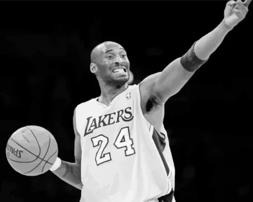 Black And White Kobe Bryant Diamond Painting