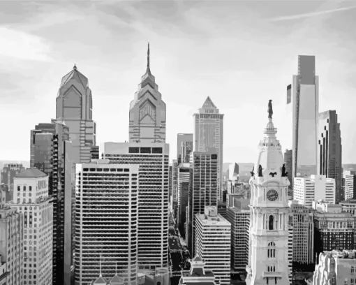 Black And White Philadelphia Diamond Painting