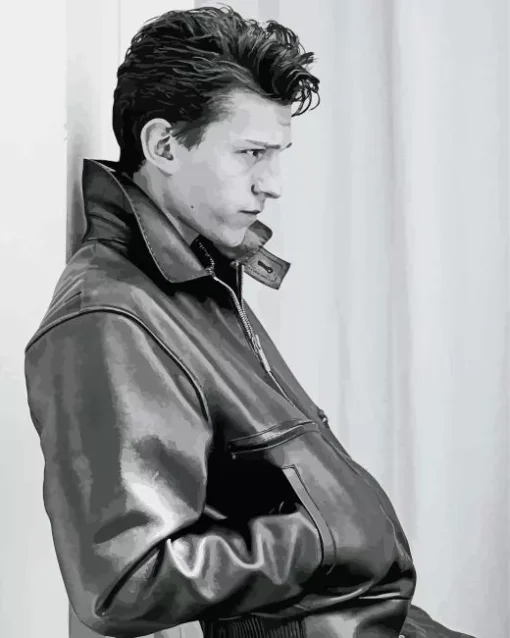 Black And White Tom Holland Diamond Painting