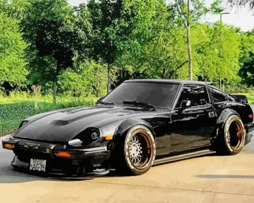 Black Datsun Car Diamond Painting