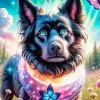 Black Dog And Butterfly Diamond Painting
