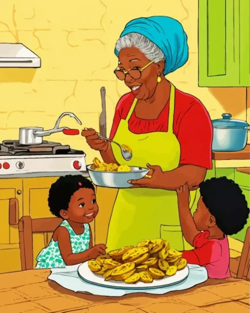 Black Grandma Diamond Painting