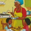 Black Grandma Diamond Painting