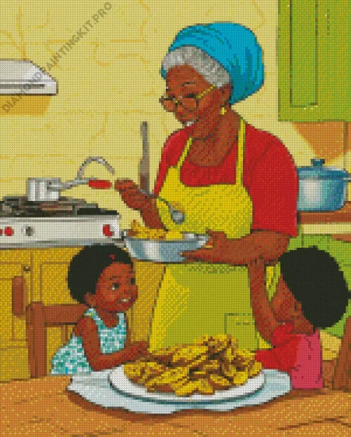 Black Grandma Diamond Painting