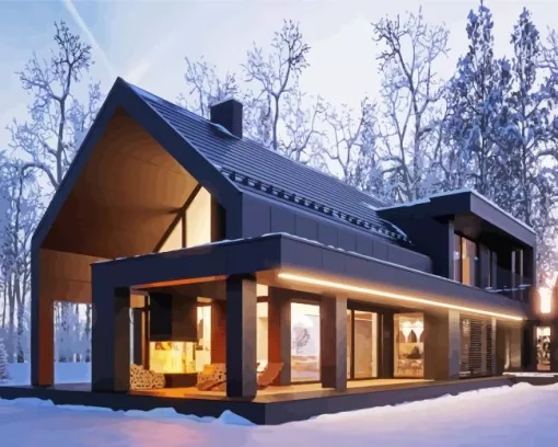 Black House Diamond Painting