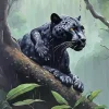Black Jaguar Diamond Painting