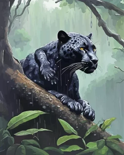 Black Jaguar Diamond Painting