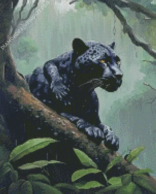 Black Jaguar Diamond Painting