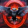 Black Owl With Red Eyes Diamond Painting