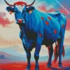 Blue Cow Animal Diamond Painting