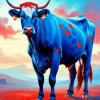 Blue Cow Animal Diamond Painting