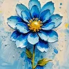 Blue Flower Art Diamond Painting