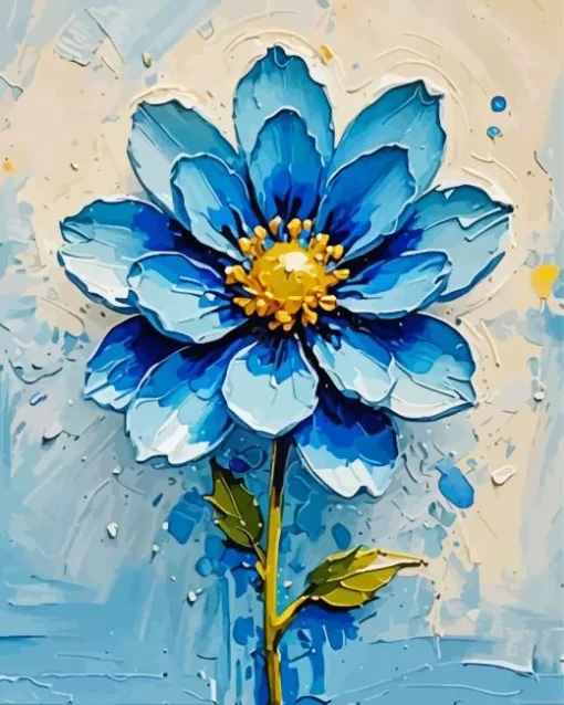 Blue Flower Art Diamond Painting