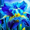 Blue Iris Flowers Diamond Painting