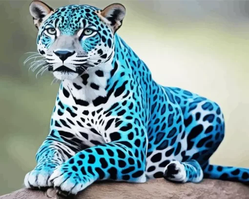 Blue Jaguar Diamond Painting