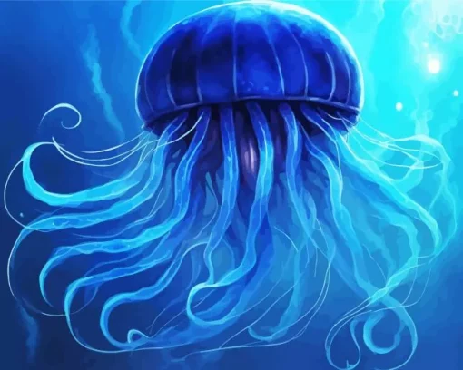 Blue Jellyfish Diamond Painting
