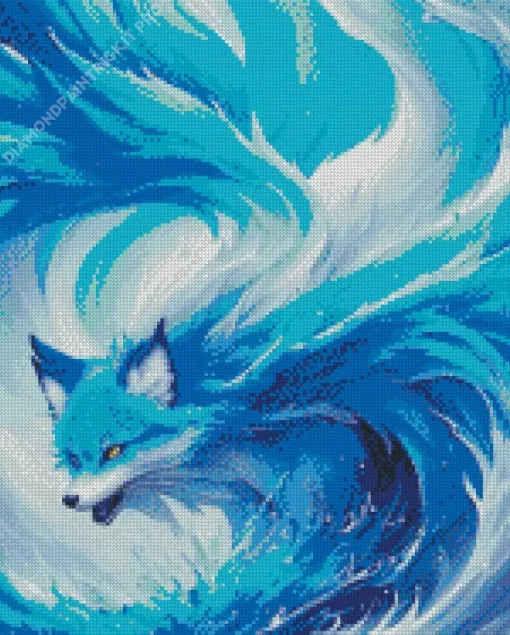 Blue Kitsune Diamond Painting