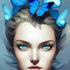 Blue Lady Butterfly Diamond Painting