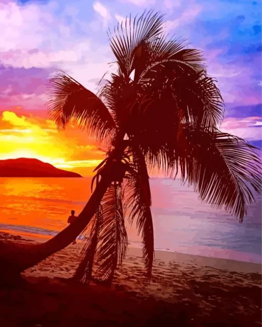 Blue Lagoon At Sunset Diamond Painting