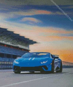 Blue Lamborghini Huracan Diamond Painting