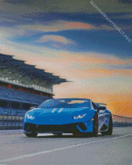 Blue Lamborghini Huracan Diamond Painting