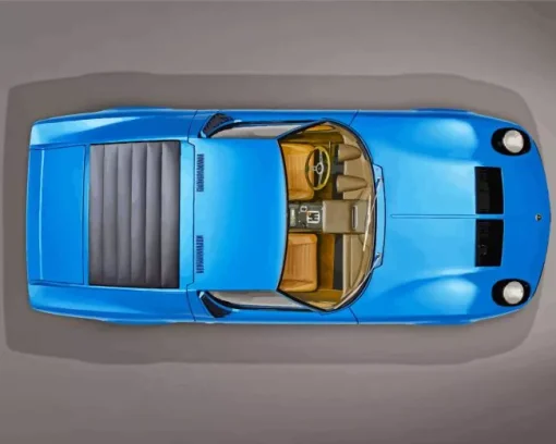 Blue Lamborghini Miura Diamond Painting