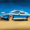 Blue Lamborghini Miura Car Diamond Painting