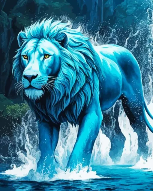 Blue Lion Animal Diamond Painting