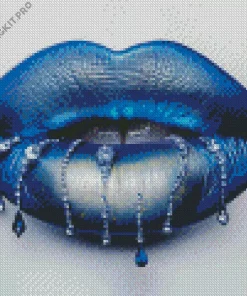 Blue Lips Diamond Painting