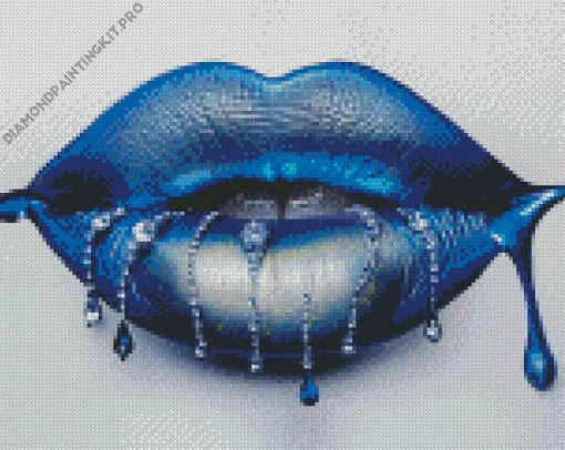 Blue Lips Diamond Painting