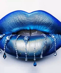 Blue Lips Diamond Painting