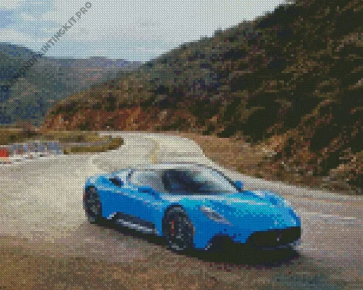 Blue Maserati Mc20 Diamond Painting