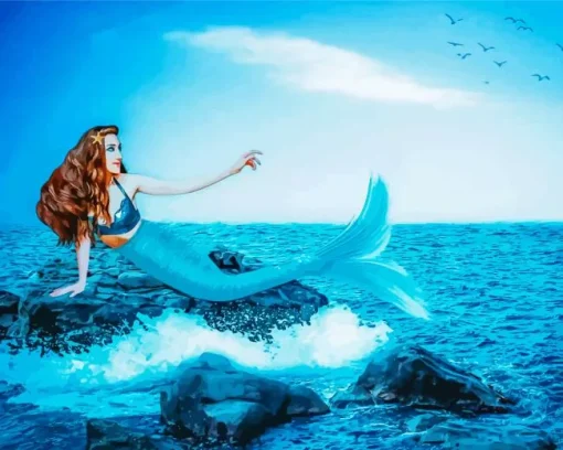 Blue Mermaid Diamond Painting