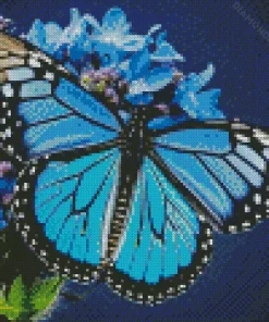 Blue Monarch Diamond Painting