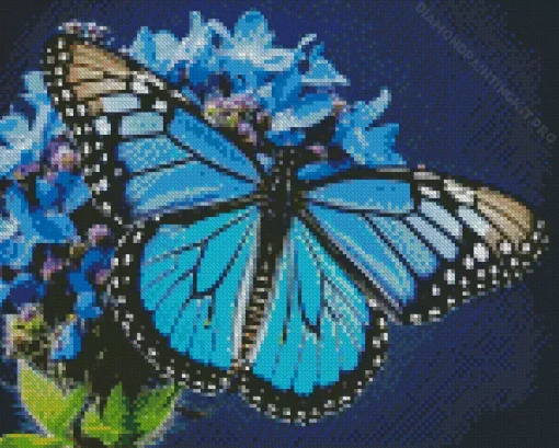 Blue Monarch Diamond Painting