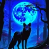 Blue Moon Wolf Diamond Painting